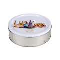 Hot selling empty biscuit tin box round cookie tin